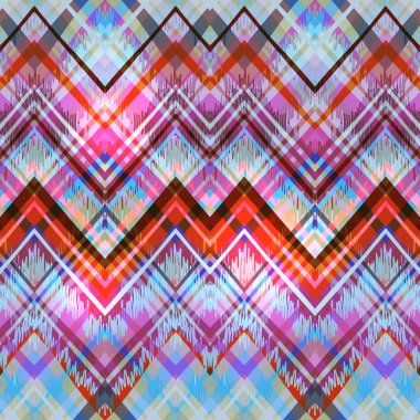 retro renkleri etnik zikzak desen