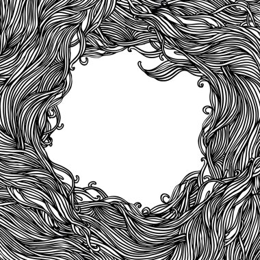 Saç veya dalgalar desenli dekoratif çerçeve.