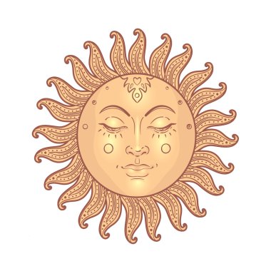 Golden Sun vintage gravür tarzı