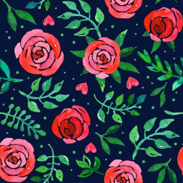 Boho style roses seamless pattern — Stock Vector