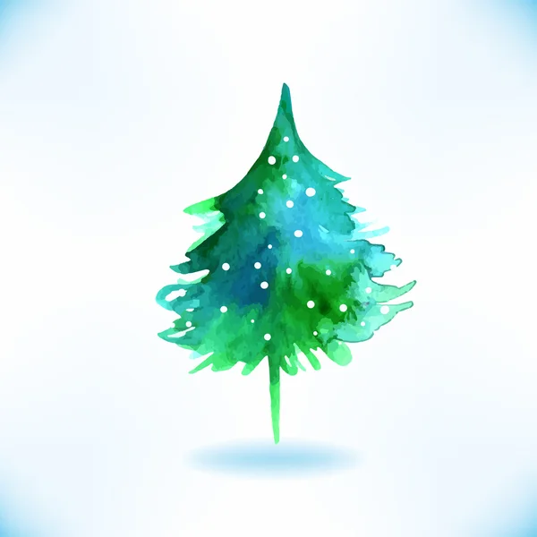 Watercolor Christmas tree — Stock Vector