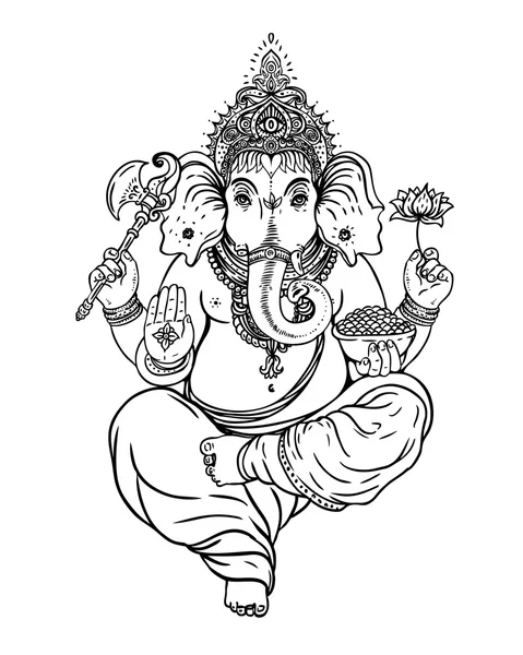 印度教主Ganesha. — 图库矢量图片