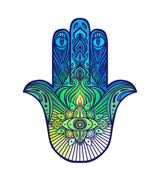 Amulette hamsa ornée — Image vectorielle