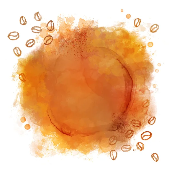 Aquarel koffie achtergrond — Stockvector