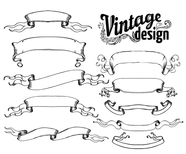 Conjunto de elementos de design vintage: Fitas . —  Vetores de Stock