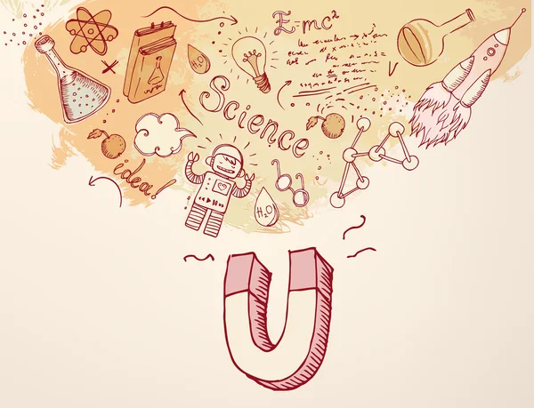 Bilim laboratuarı nesneleri mıknatıs ile