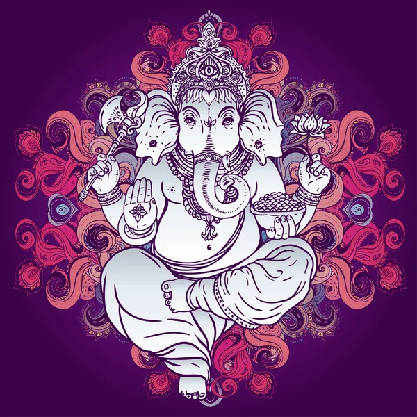 Hinduistischer Lord Ganesha. — Stockvektor