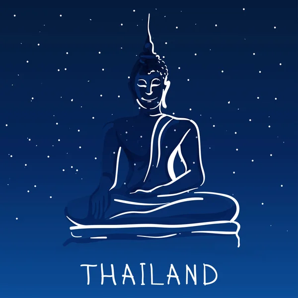 タイ仏に座っての像 — ストックベクタ