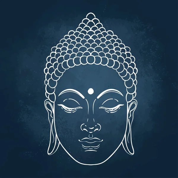 Face of Buddha statue — Stock Vector