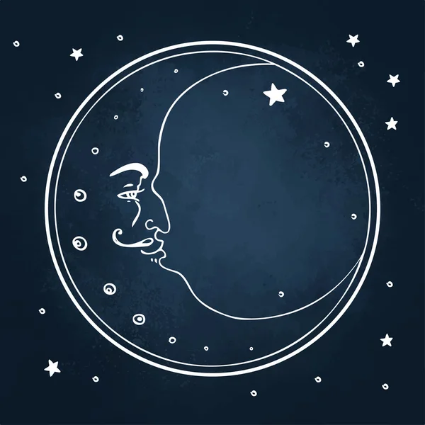 Luna y estrellas en una pizarra . — Archivo Imágenes Vectoriales