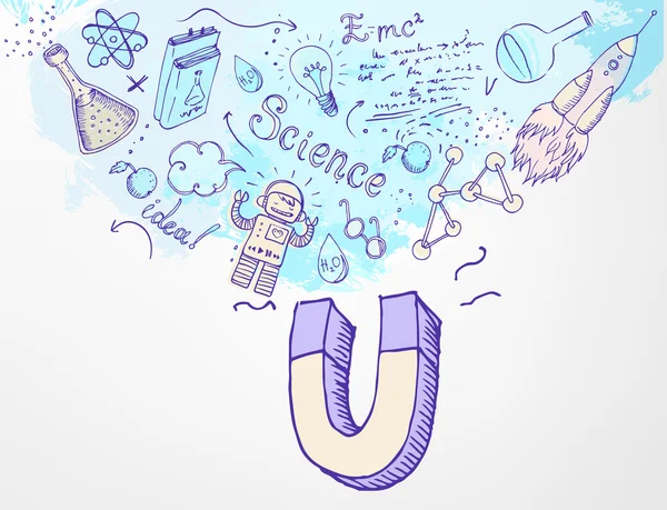 Bilim laboratuarı nesneleri mıknatıs ile