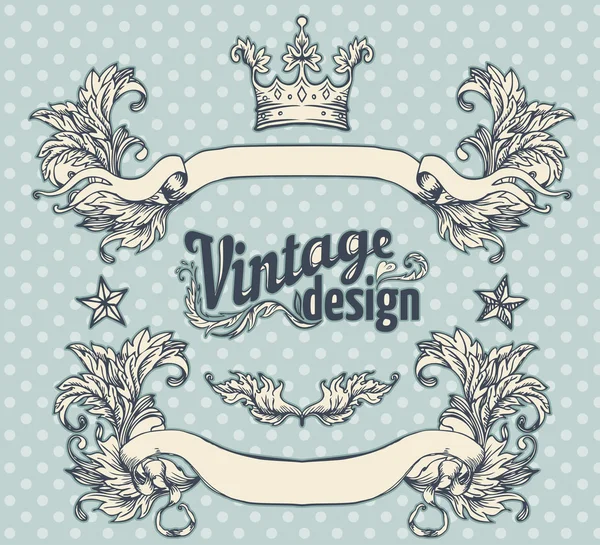 Ensemble d'éléments design vintage — Image vectorielle