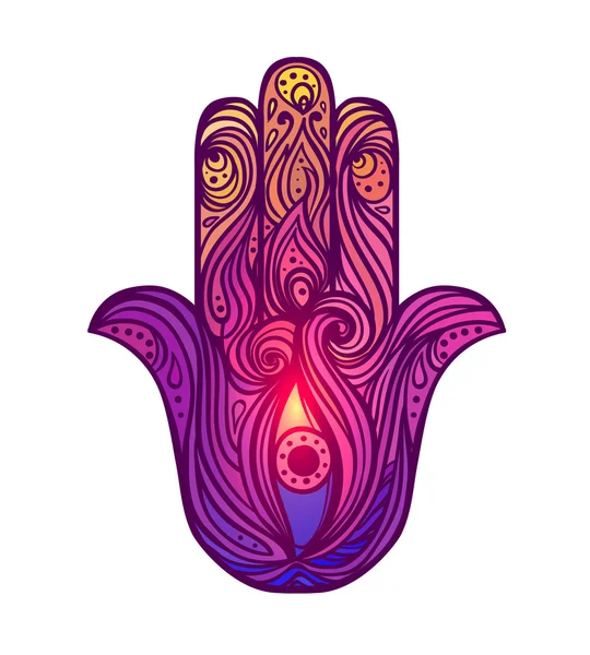 Amuleto de hamsa adornado — Vector de stock