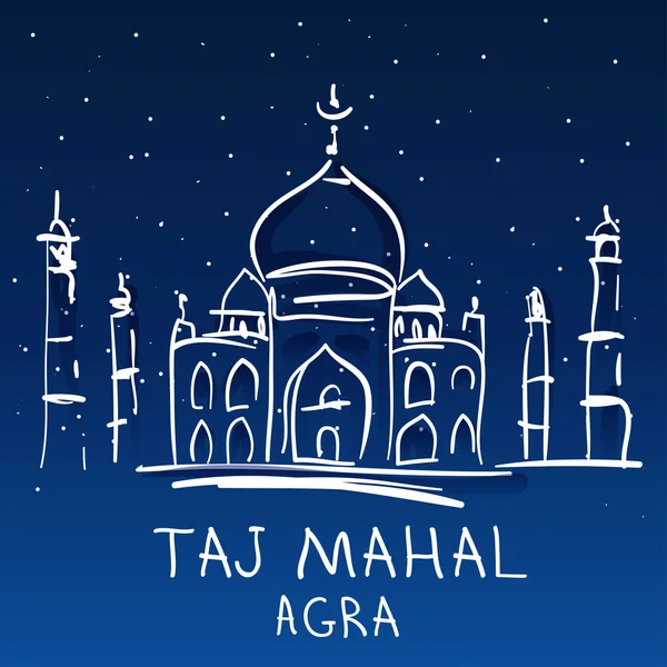 Taj Mahal, Agra, Indien — Stock vektor