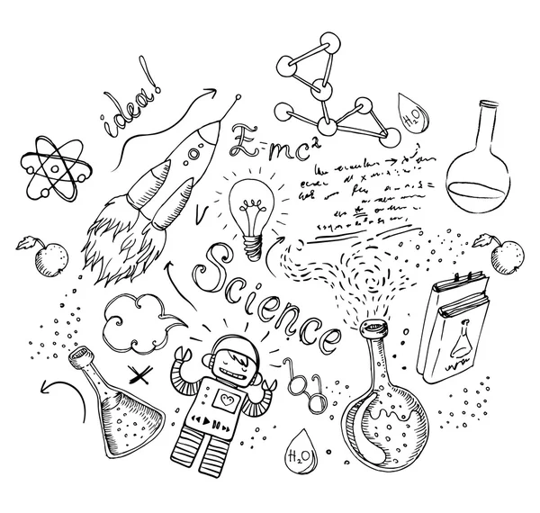 Retour à l'école : objets de laboratoire de science — Image vectorielle