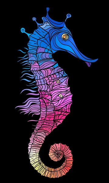 Arco-íris decorativo cavalo-marinho —  Vetores de Stock