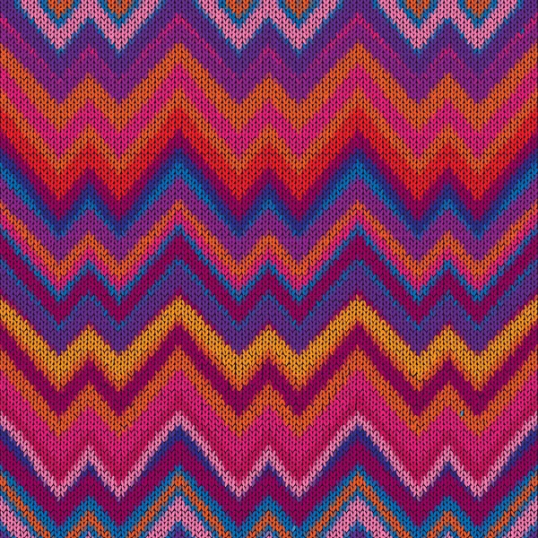 Modèle ethnique en zigzag aux couleurs rétro — Image vectorielle