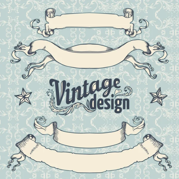 Conjunto de elementos de diseño vintage — Archivo Imágenes Vectoriales