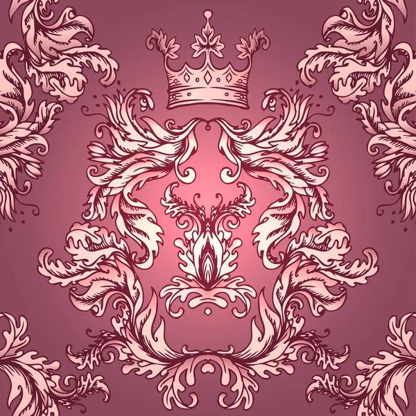 Modèle baroque vintage sans couture — Image vectorielle