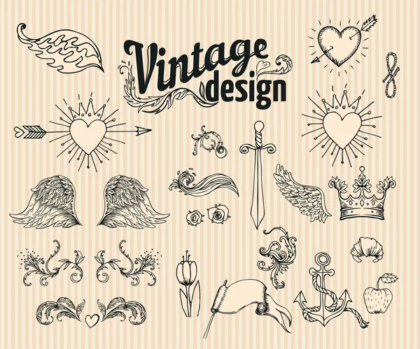 Vintage design elements set. — Stock Vector