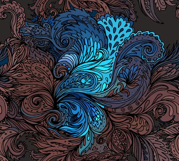 Motif sans couture paisley floral — Image vectorielle