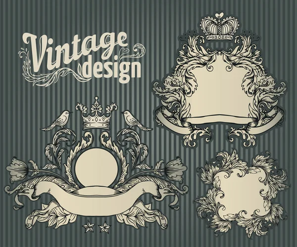 Vintage ontwerp elementen set — Stockvector