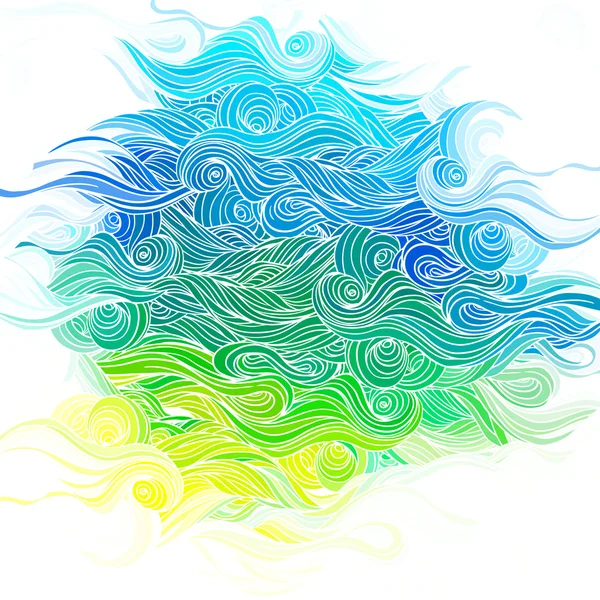 Handritade mönster med vågor — Stock vektor