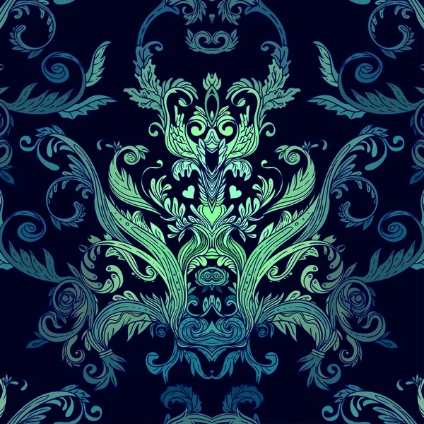 Modèle baroque vintage sans couture — Image vectorielle