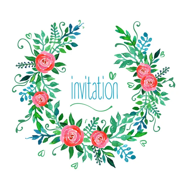 Modèle d'invitation de mariage de style Boho — Image vectorielle
