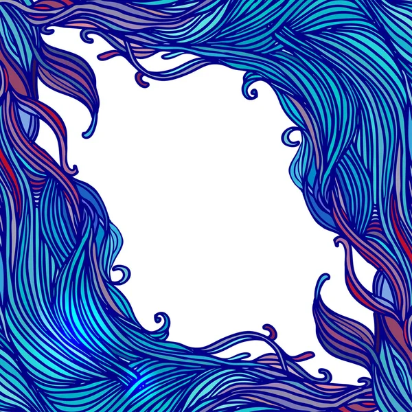 Saç veya dalgalar desenli dekoratif çerçeve.