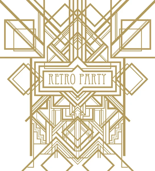 Patrón retro geométrico art deco — Vector de stock