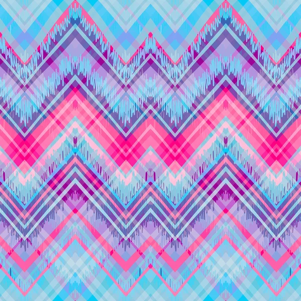 Modèle ethnique en zigzag aux couleurs rétro — Image vectorielle