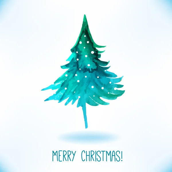 Arbre de Noël aquarelle — Image vectorielle