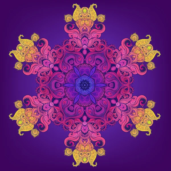 Mandala floreale indiano modello rotondo — Vettoriale Stock