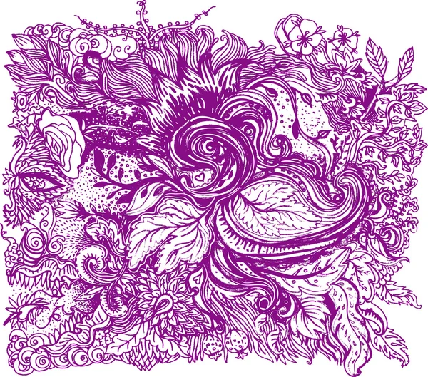 Motif fleuri orné de fleurs — Image vectorielle