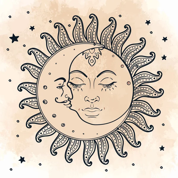 太陽と月 imágenes de stock de arte vectorial | Depositphotos