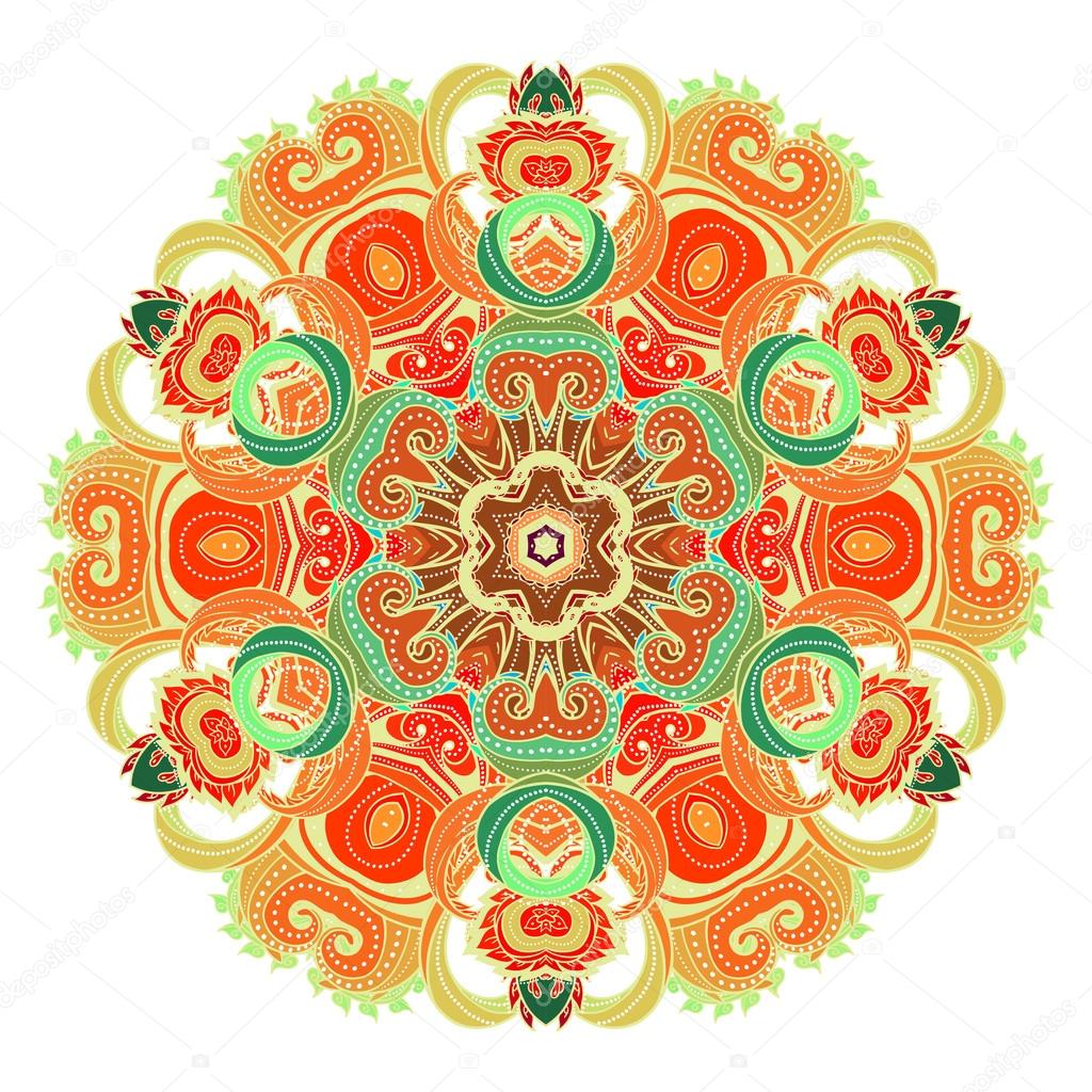 Floral indian round pattern mandala