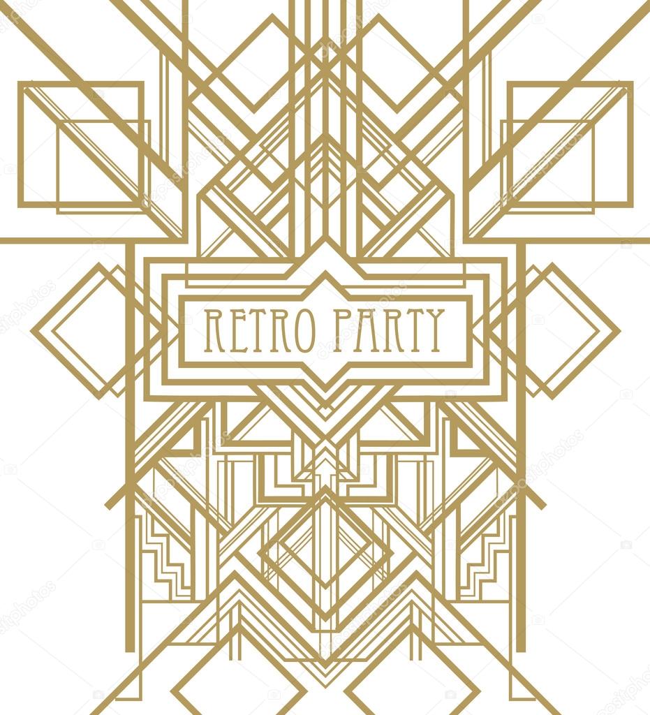 Art deco geometric retro pattern