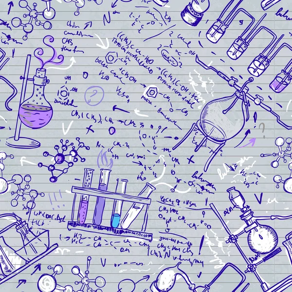 Saatler ve retro makineleri, grafik ve matematik formülleri mekanik parçaları ile sorunsuz arka plan. El tekrarlanan illüstrasyon steampunk tarzı çekilmiş.