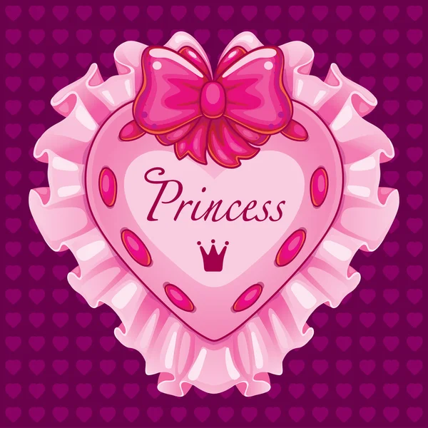 Vector Pequeña princesa tarjeta rosa — Vector de stock