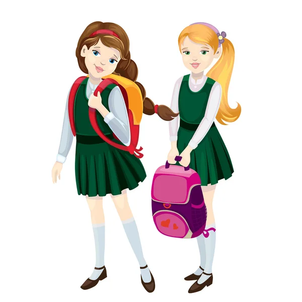 Schoolgirls — Stock Vector