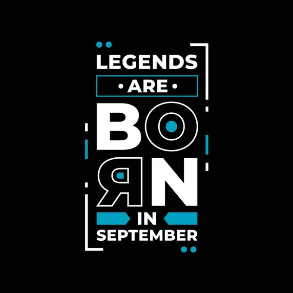 Legends Born Quote Poster Design Black Background — Διανυσματικό Αρχείο