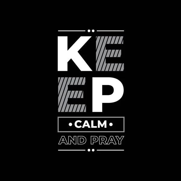 Keep Calm Quote Poster Design Black Background — Stok Vektör