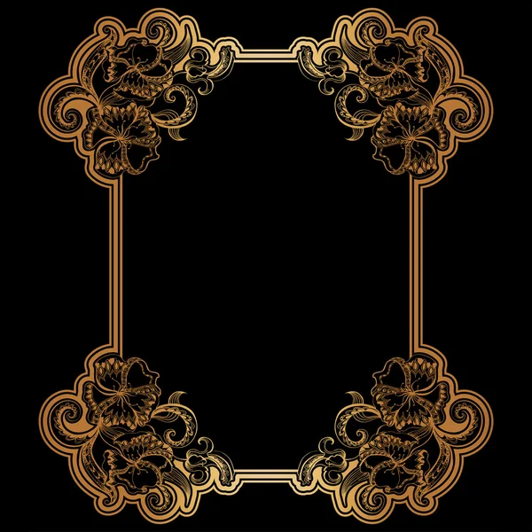 Cadre en filigrane doré pour la conception — Image vectorielle