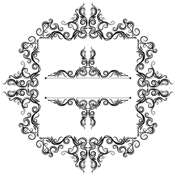 Cadre et bordure avec éléments en dentelle — Image vectorielle