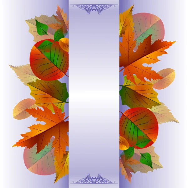 Fondo de encaje vectorial con hojas de otoño — Foto de Stock