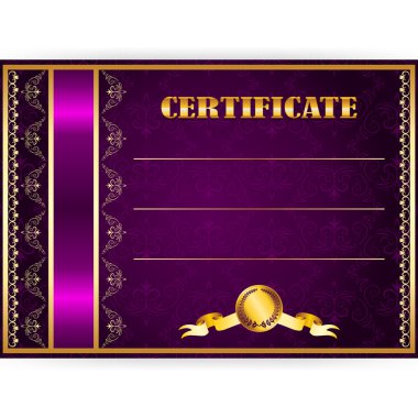 Vektör yatay zarif şablon / sertifika