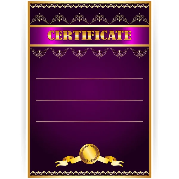 Vector modelo elegante de certificado —  Vetores de Stock