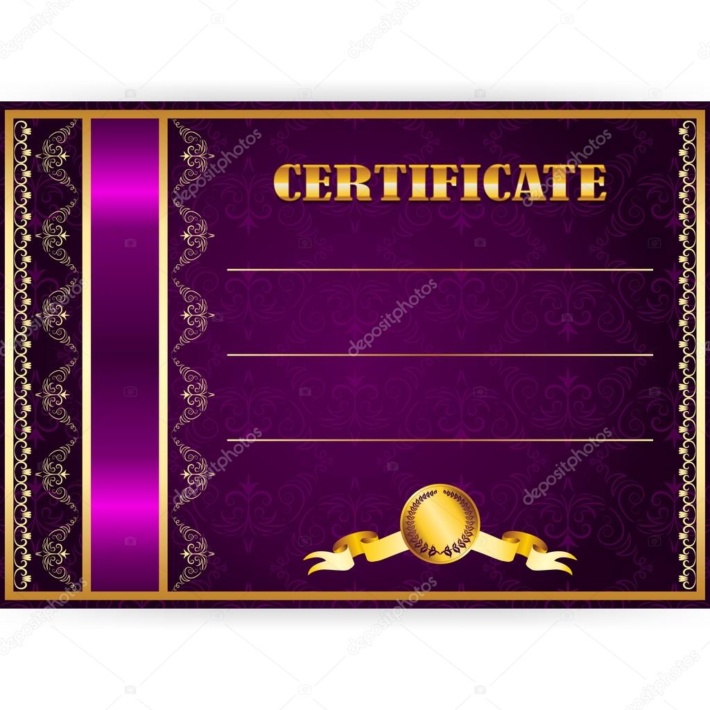 Vector horizontal elegant template of certificate