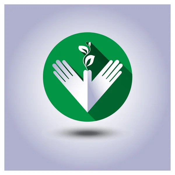 Sticker, pictogram bescherming van het milieu — Stockvector